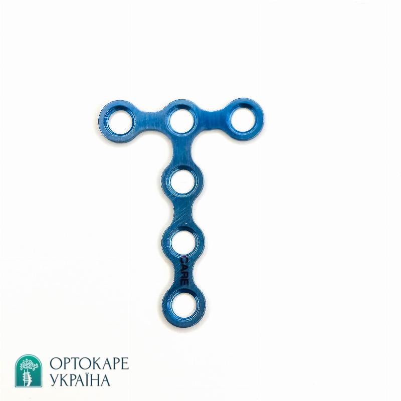 Т-подібна пластина з 6 отворами 90°, товщина 1,0 мм